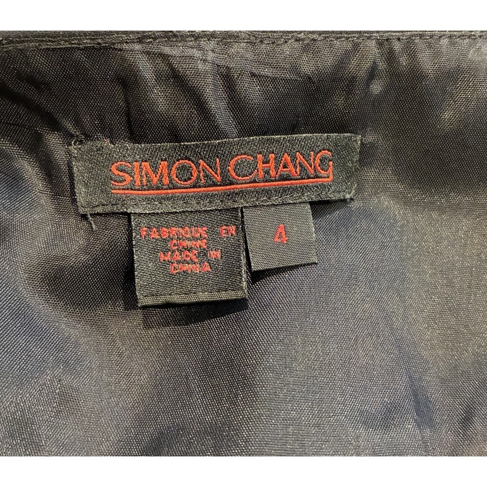 Vintage‎ Simon Chang Dress Beaded Sequins Asymmetrical Size 4 Y2K 90s - Picture 6 of 7